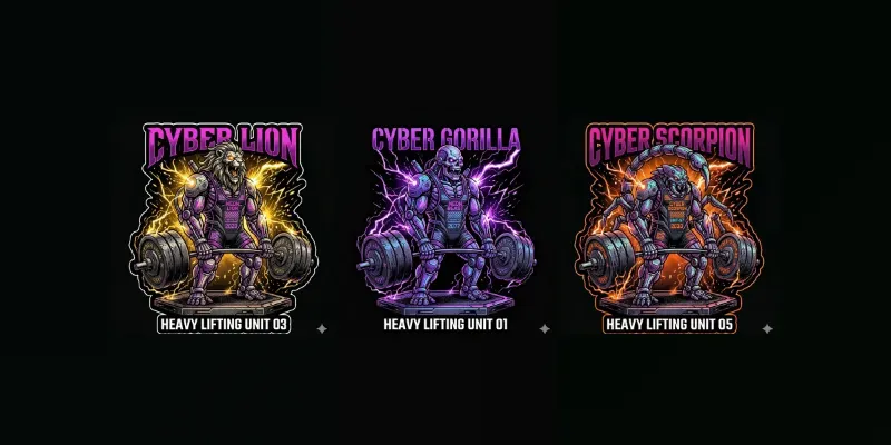 Nano Banana 2 Neon Cyber Gym Tshirts generated by undefined