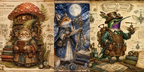 Whimsical Storybook Character Cards generated by chatgpt-image