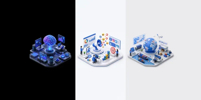 3d Isometric Tech Business generated by undefined