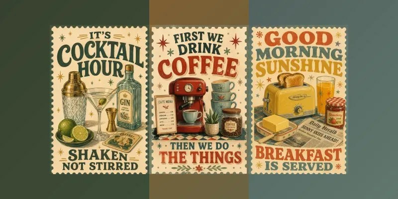 Retro Mid Century Still Life Posters generated by undefined