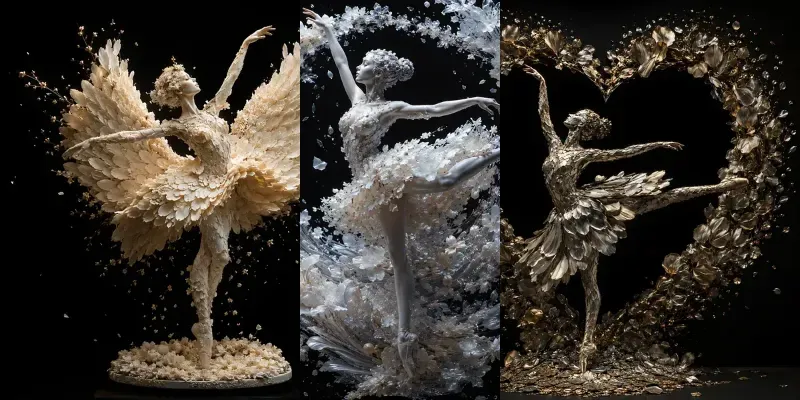 Surreal Petal Ballerina Art generated by undefined