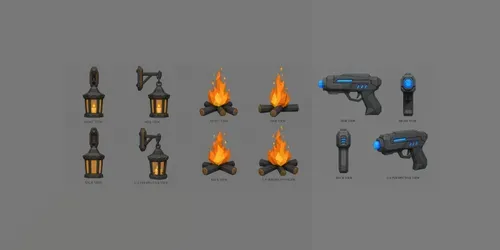 Low Poly Game Prop Reference Sheet Gens generated by chatgpt-image