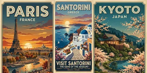 Vintage Travel Posters generated by gemini-image