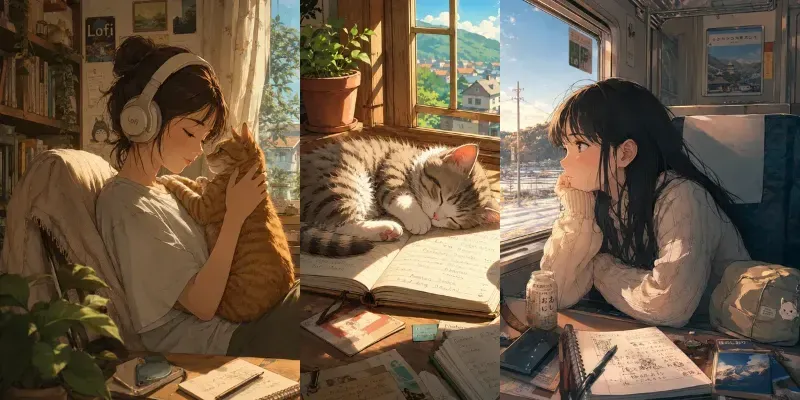 Lofi Anime Scenes Cozy Lofi Anime Designs generated by undefined