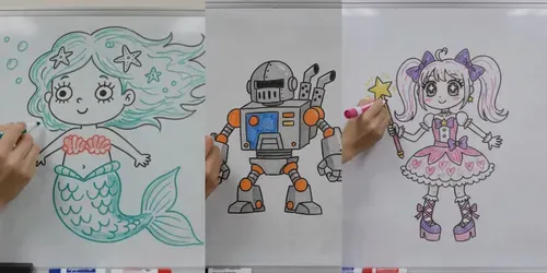 Whiteboard Doodles Come To Life generated by veo