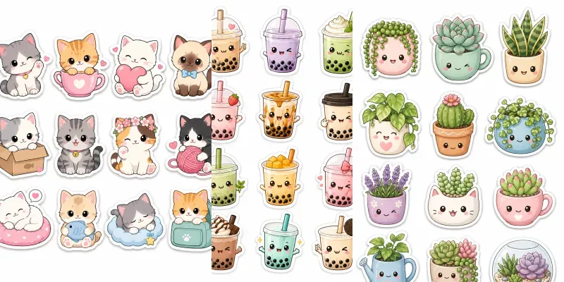 Kawaii Diecut Sticker Sheets generated by undefined