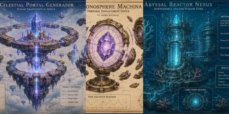 Fantasy Machine Blueprints Generator generated by undefined