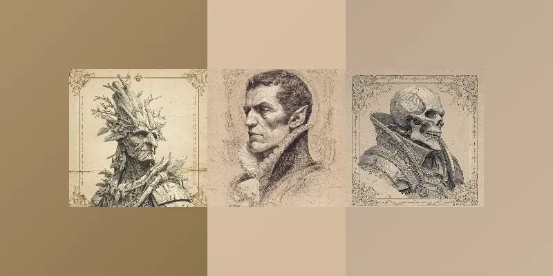 Vintage Fantasy Character Portraits generated by undefined