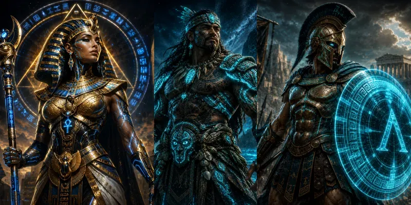 Ancient Futuristic Gaming Avatars generated by undefined