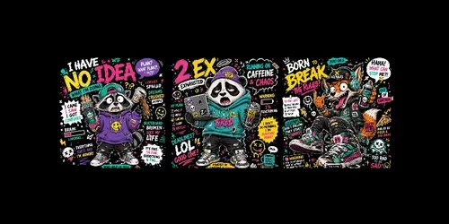 Chaos Cartoon Mascot Designs generated by chatgpt-image