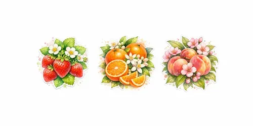 Floral Fruit Sticker Designs generated by chatgpt-image