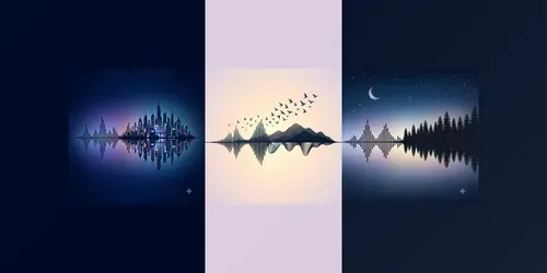 Soundwave Landscape Digital Art generated by gemini-image
