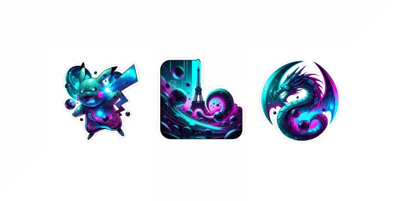 Liquidmetal Neon Sticker Art generated by undefined