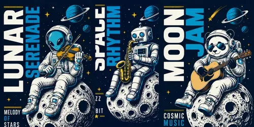 Lunar Music Space Tees generated by chatgpt-image