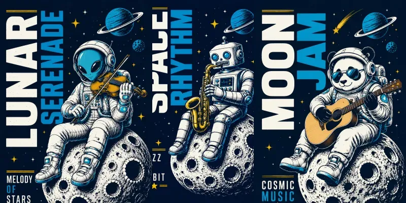 Lunar Music Space Tees generated by undefined