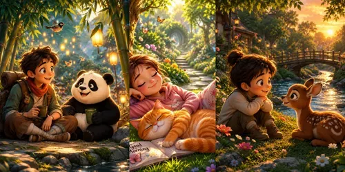 Cartoon Friendship Moments generated by chatgpt-image