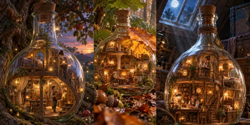 Storytelling Glass Bottle Homes generated by undefined