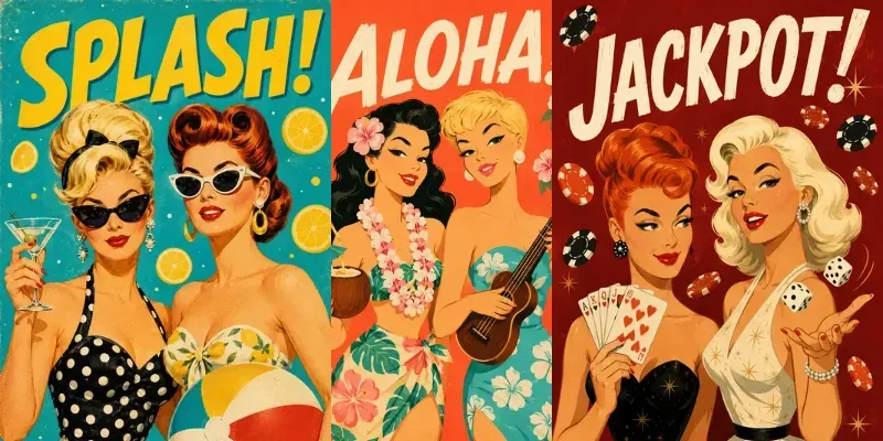 Mid Century Retro Party Illustrations generated by undefined