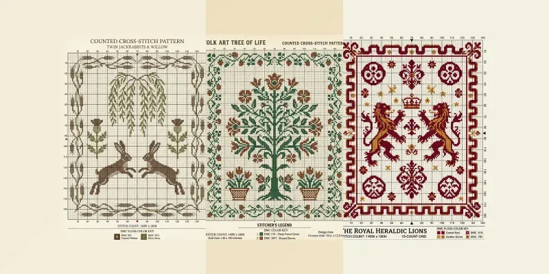Quaker Sampler Crossstitch Charts