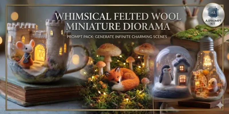 Whimsical Felted Wool Miniature Dioramas generated by undefined