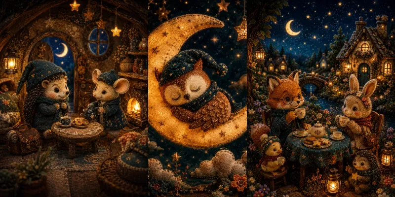 Whimsical Handmade Storybook Animal Chars generated by undefined
