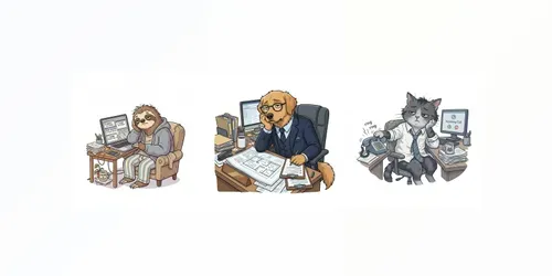 Funny Animal Office Workers generated by gemini-image