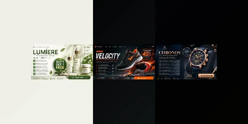 Modern Ecommerce Web Landing Page UIs generated by undefined