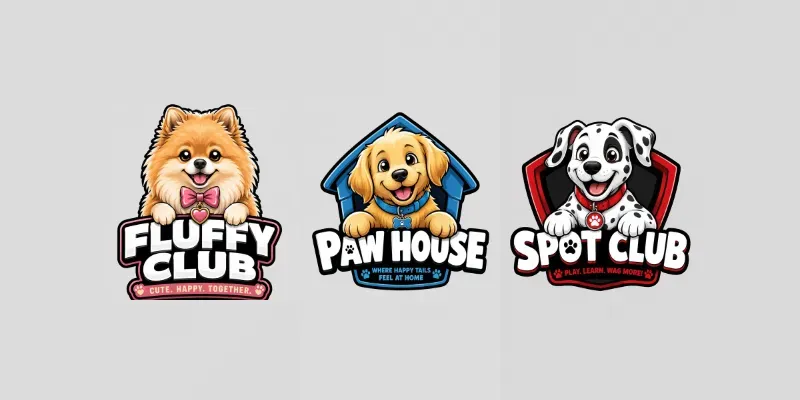 Cute Cartoon Dog Mascot Logo Bundles generated by undefined
