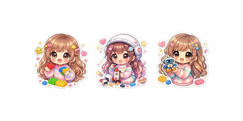 Cute Chibi Girl Sticker Generator generated by undefined