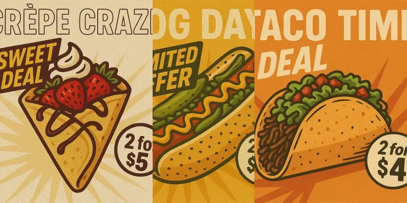 Retro Food Deal Posters generated by undefined