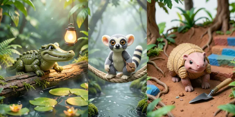 Macro Toy Jungle Scenes generated by undefined