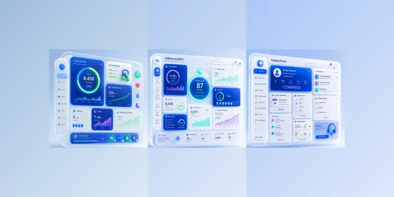 Premium 3D Healthcare Dashboard UIs generated by undefined
