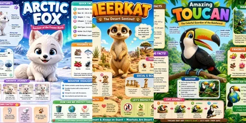 Kids Discovery Animal Posters generated by chatgpt-image