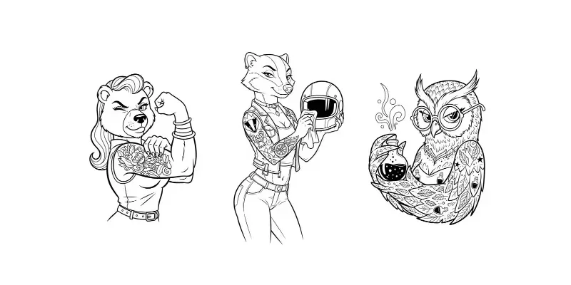 Sassy Toon Line Art generated by undefined