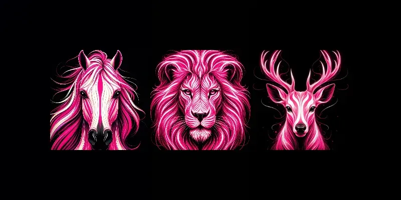 Hot Pink Neon Animal Illusion Collection generated by undefined