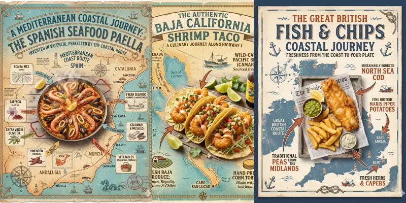Coastal Seafood Travel Infographics generated by undefined