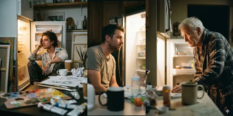 Cinematic Fridge Light Portraits generated by undefined