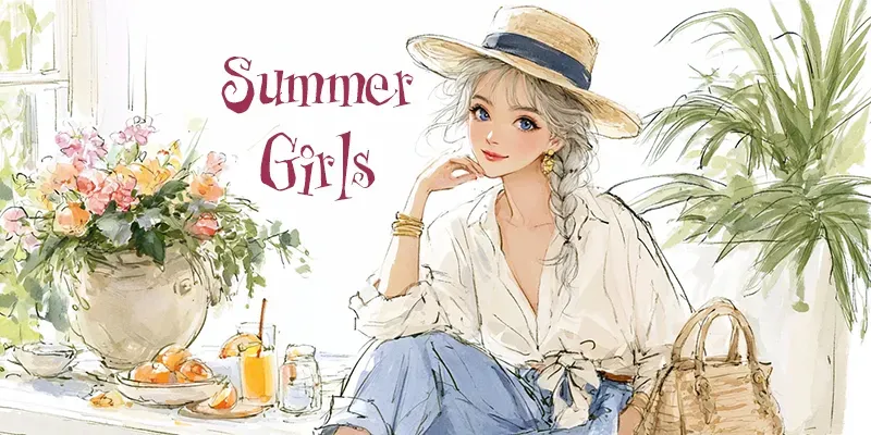 Summer Girls Watercolor Fashion Art generated by undefined