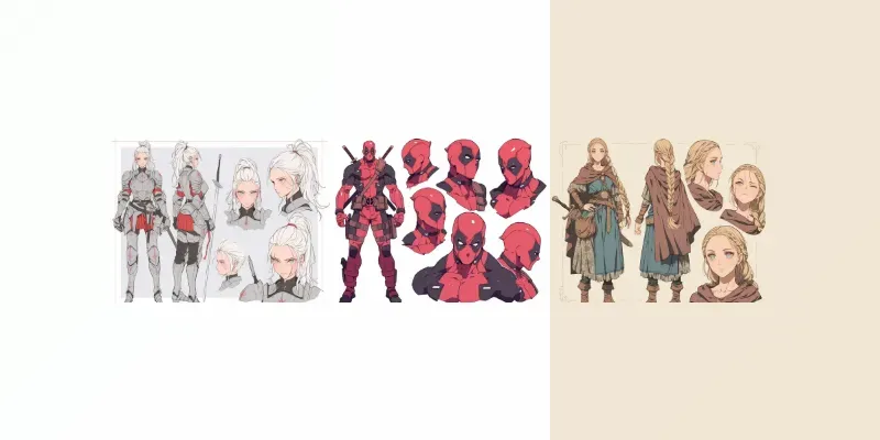 Anime Character Concept Art Sheets generated by undefined