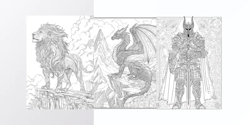 Mythical Coloring Book Pages generated by undefined