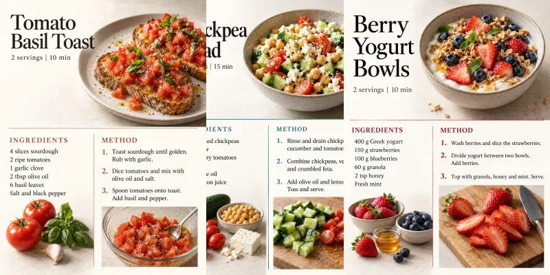 Editorial Photo Recipe Cards