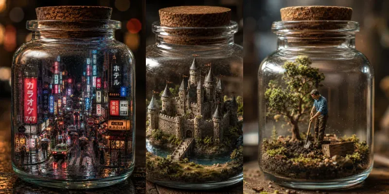 Tiny World Diorama Glass Jar Style generated by undefined