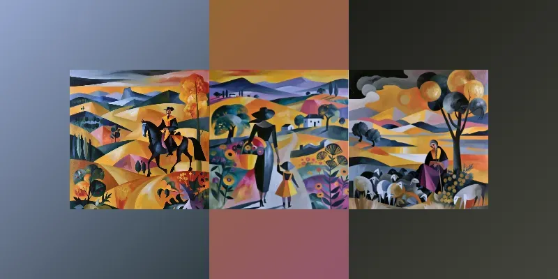 Modernist Pastoral Scenes generated by undefined