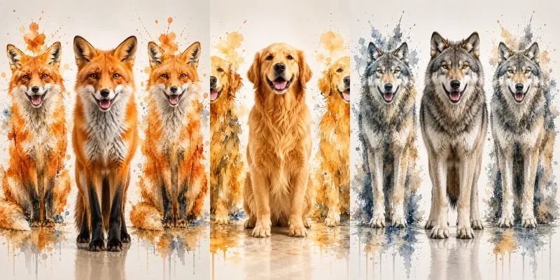 Watercolor Animal Clones generated by undefined