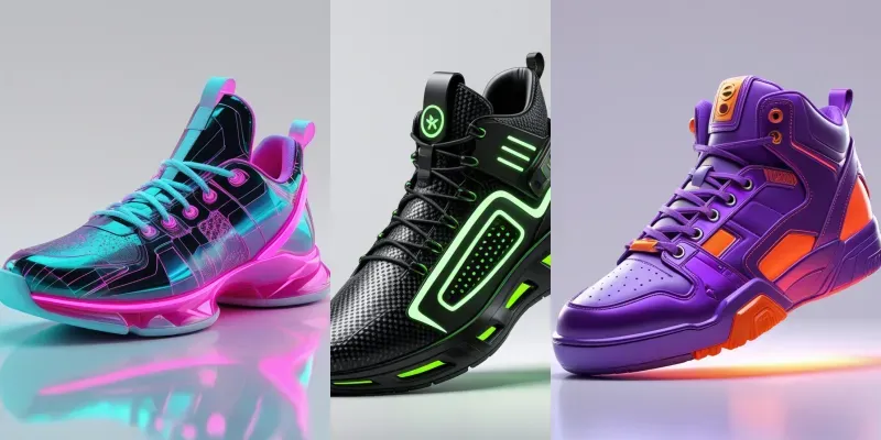3D Cyber Hypebeast Sneaker Cliparts generated by undefined