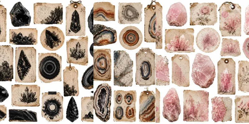 Junk Journal Mineralogy Ephemera generated by undefined