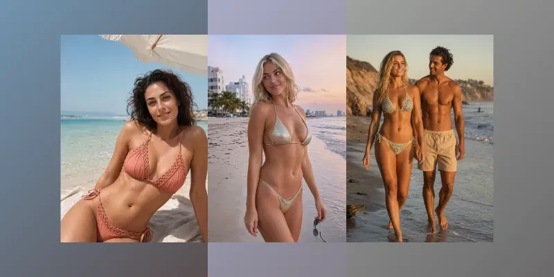 Cinematic Beach Fashion Photography generated by undefined
