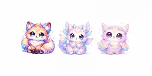 Magical Whimsical Creatures Tshirt Clips generated by chatgpt-image