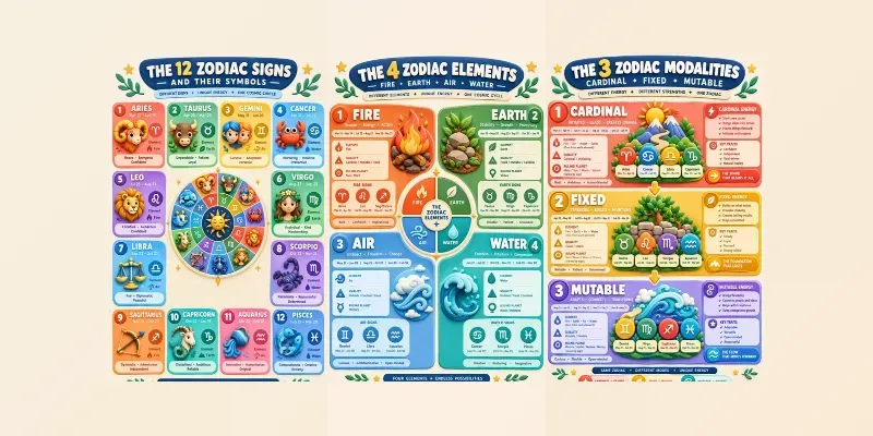 3D Zodiac Infographic Charts
