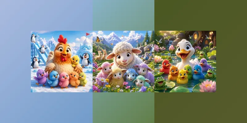 Whimsical Animal Family Adventures generated by undefined